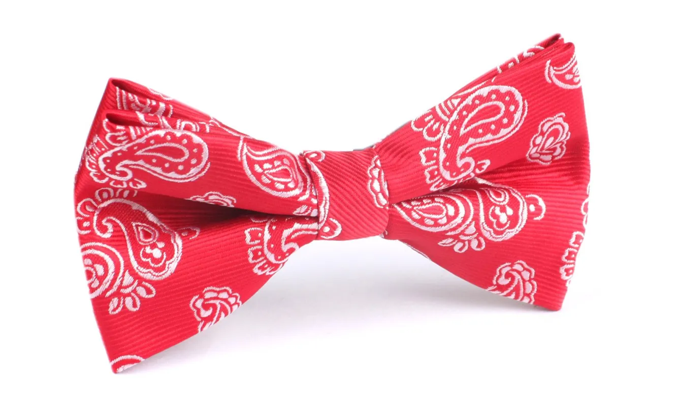 Paisley Red Bow Tie made by OTAA