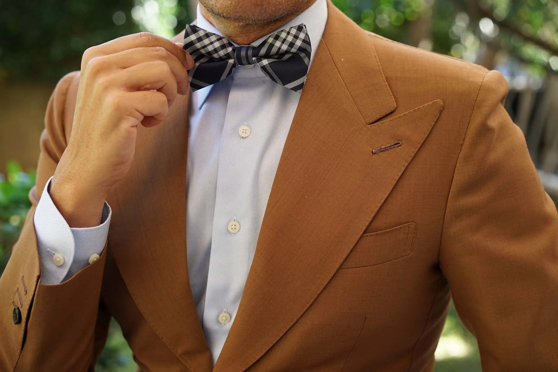 Midnight Blue with White Stripes Bow Tie sold by OTAA product image thumbnail 4