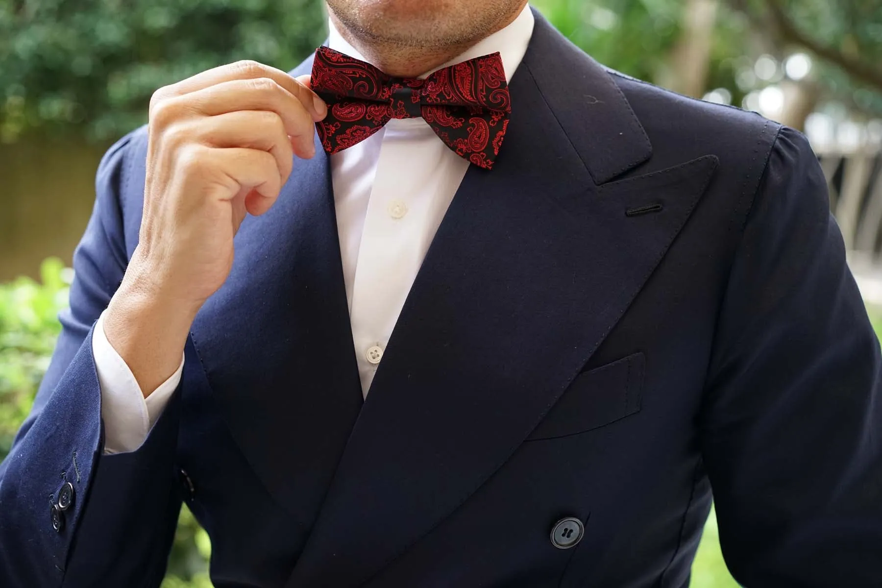 Paisley Red and Black Bow Tie sold by OTAA product image thumbnail 5