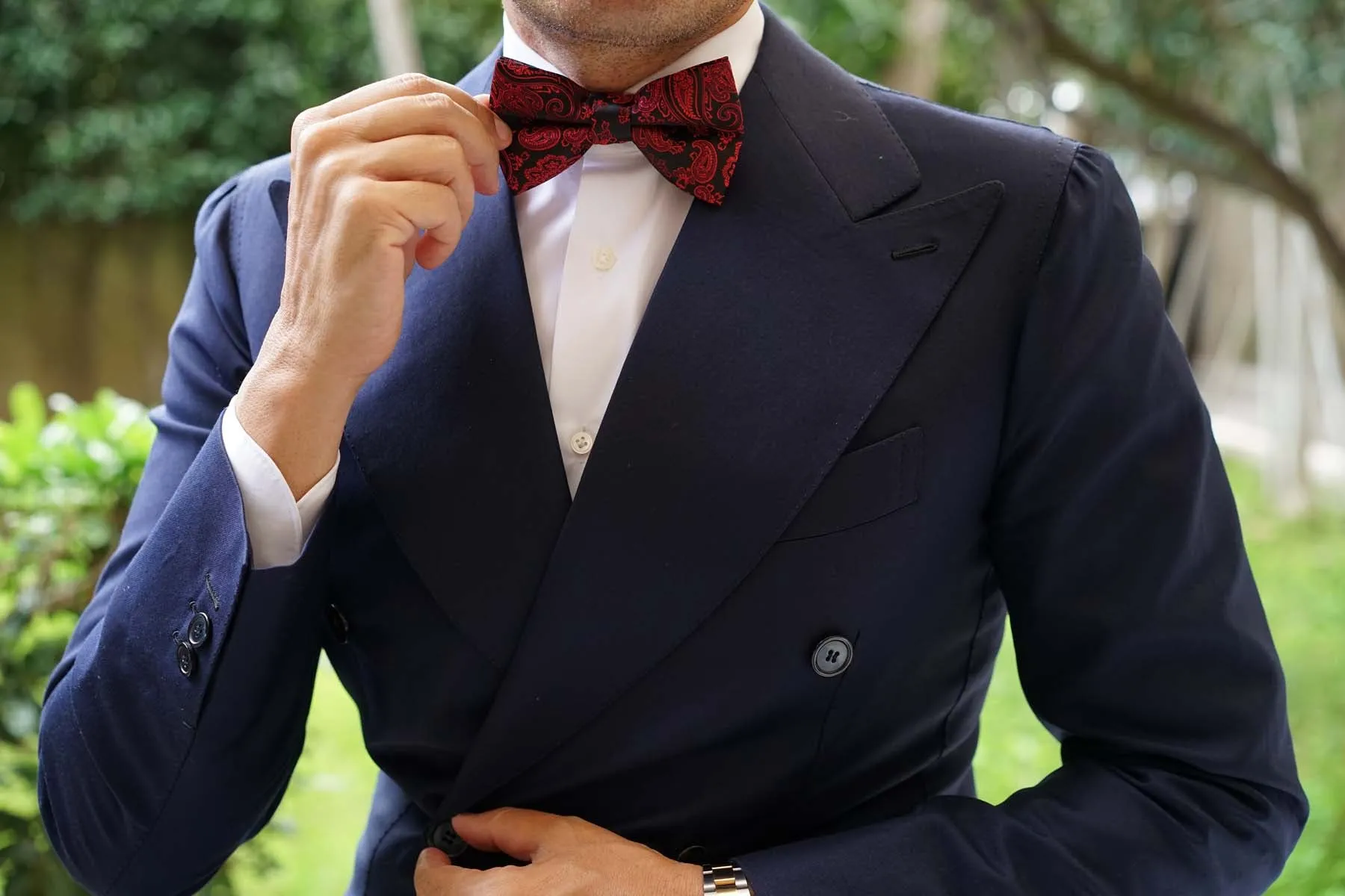 Paisley Red and Black Bow Tie sold by OTAA product image thumbnail 3