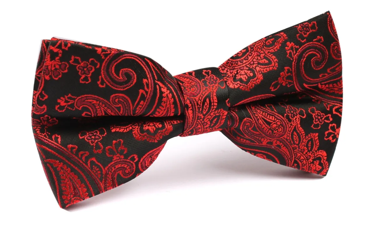 Paisley Red and Black Bow Tie made by OTAA