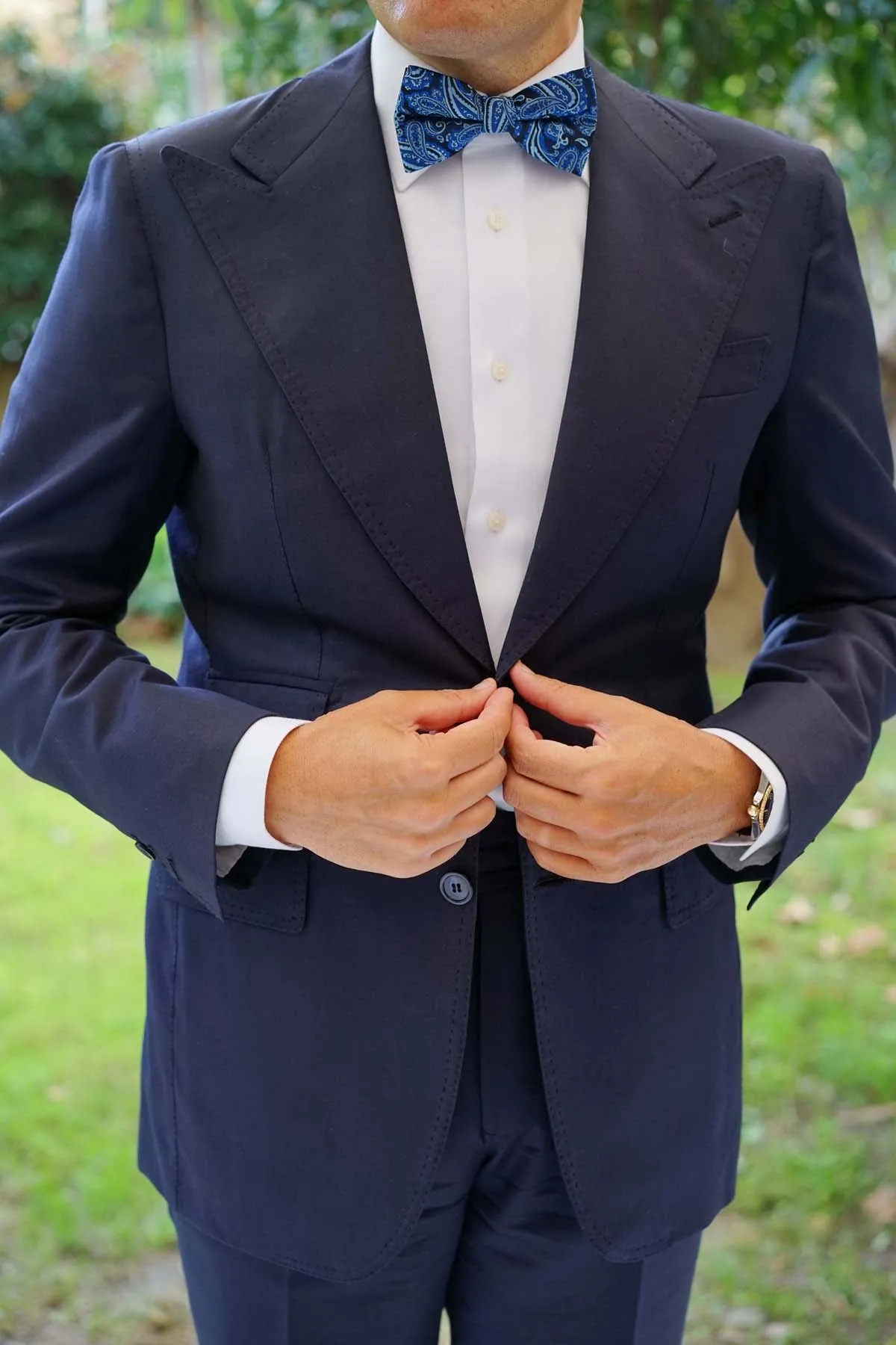 Paisley Black and Blue Bow Tie sold by OTAA product image thumbnail 4