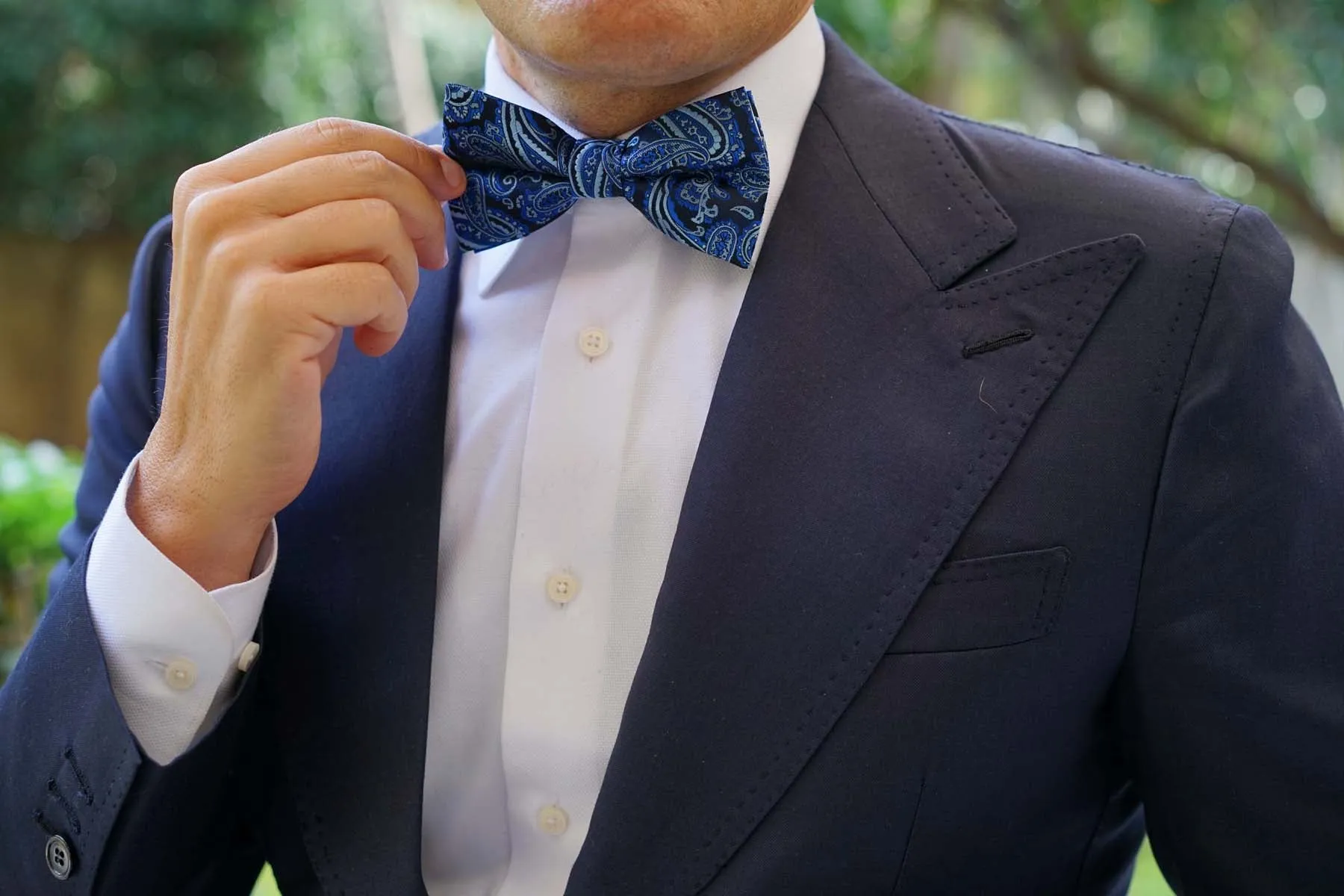 Paisley Black and Blue Bow Tie sold by OTAA product image thumbnail 3