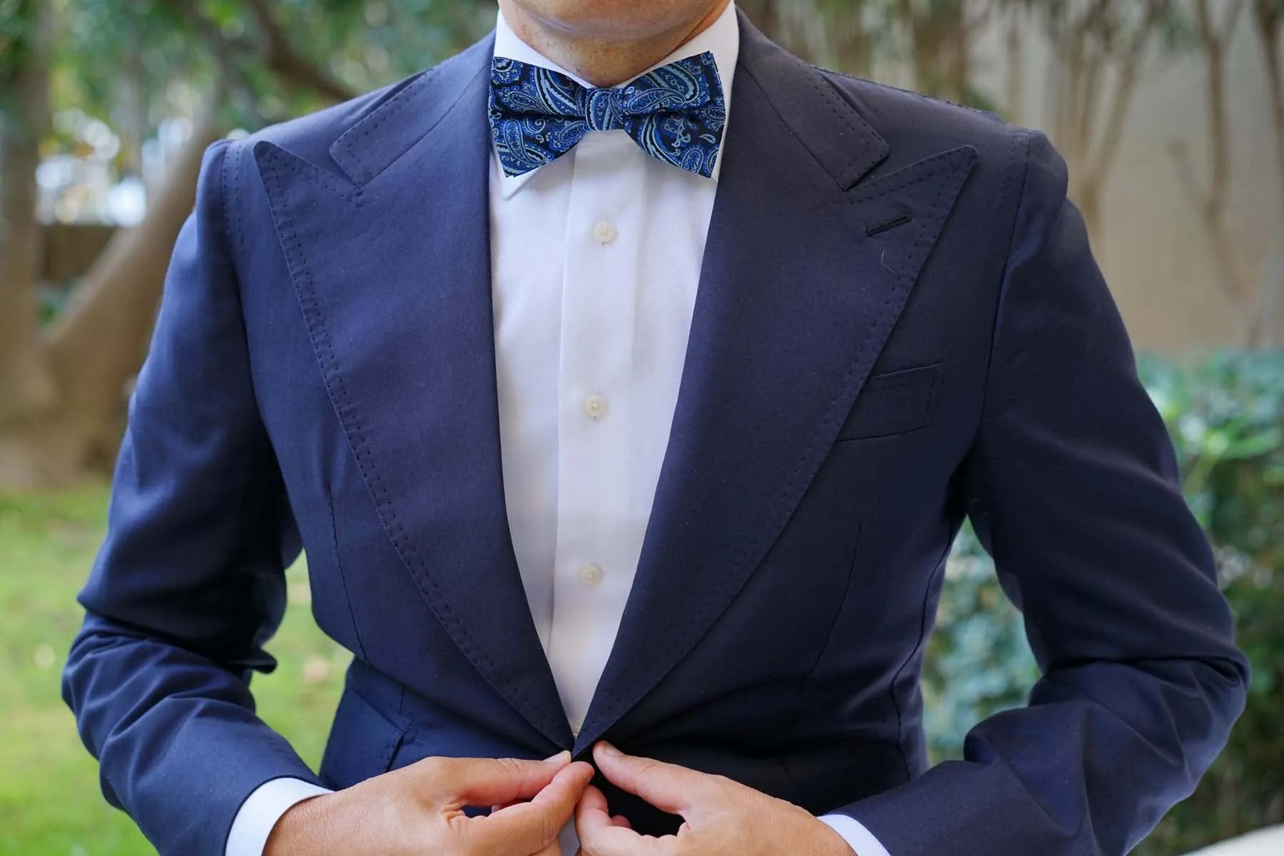 Paisley Black and Blue Bow Tie sold by OTAA product image thumbnail 5