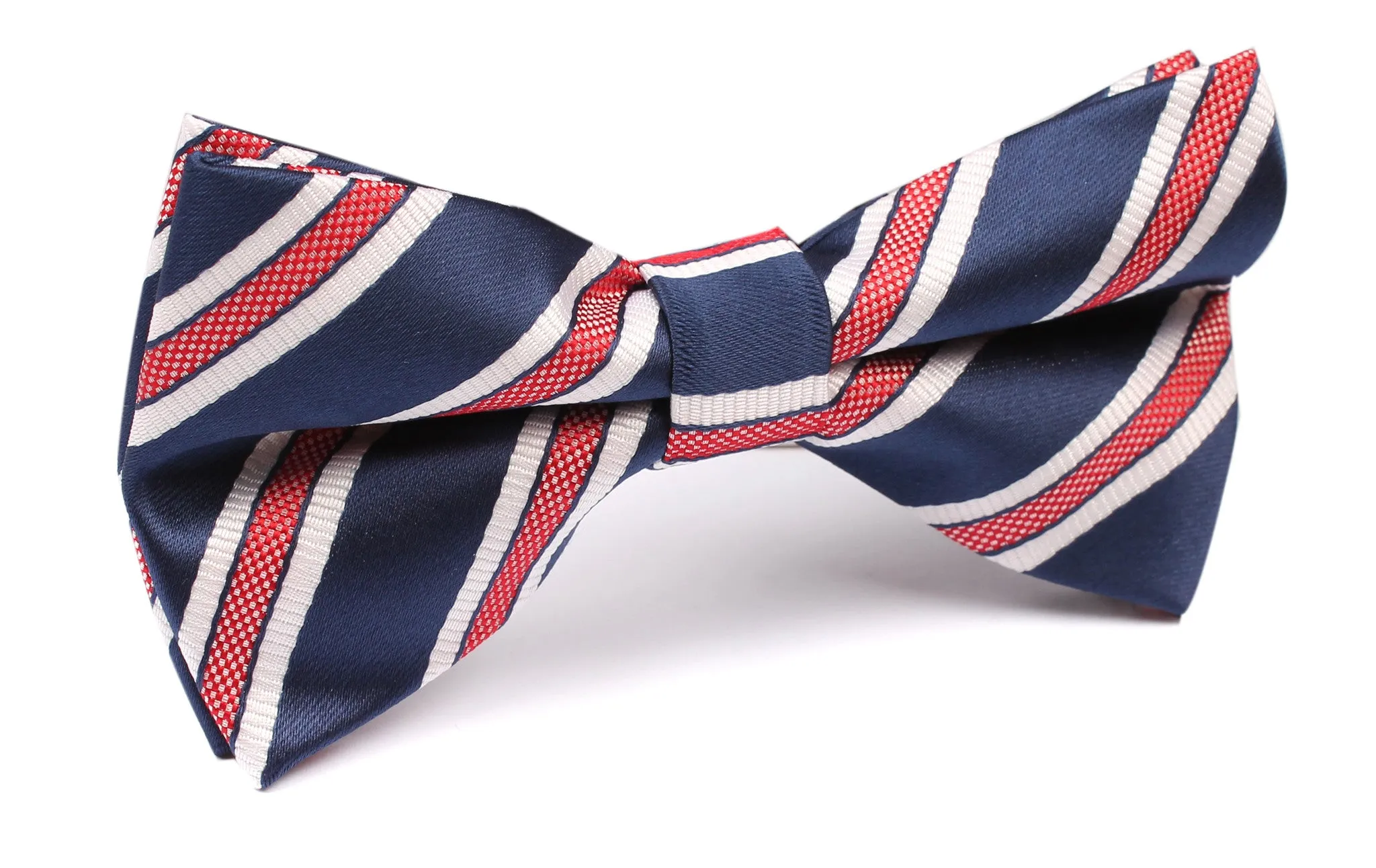 Navy Blue Bow Tie with Red Stripes sold by OTAA