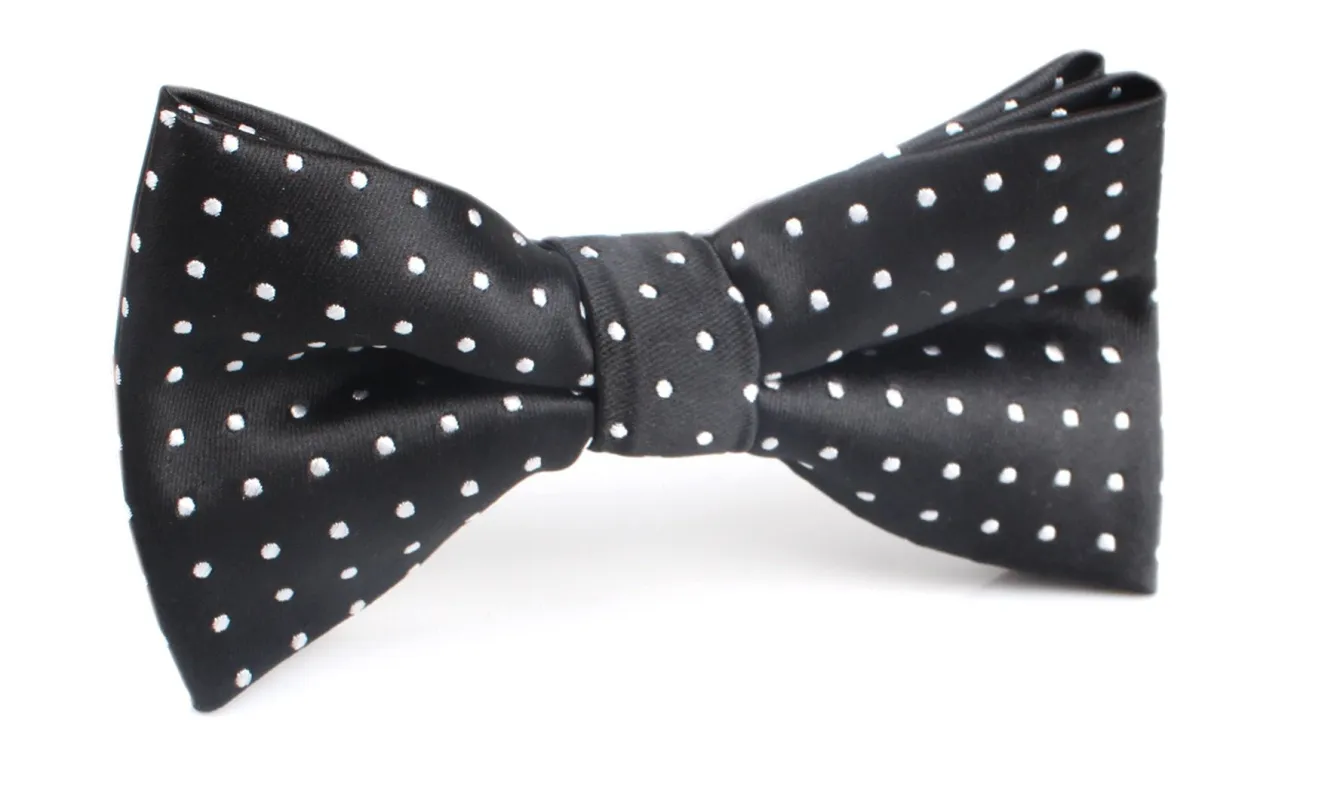 Black with Small White Polka Dots - Bow Tie made by OTAA