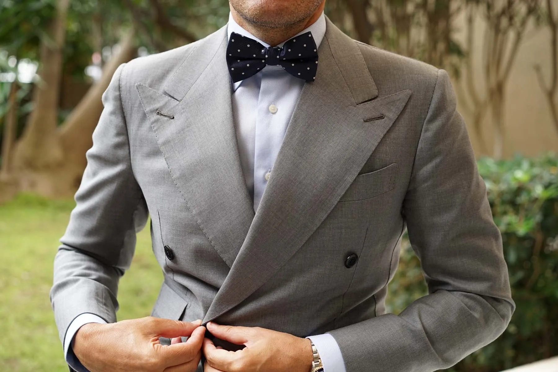 Navy Blue with White Polka Dots - Bow Tie sold by OTAA product image thumbnail 3