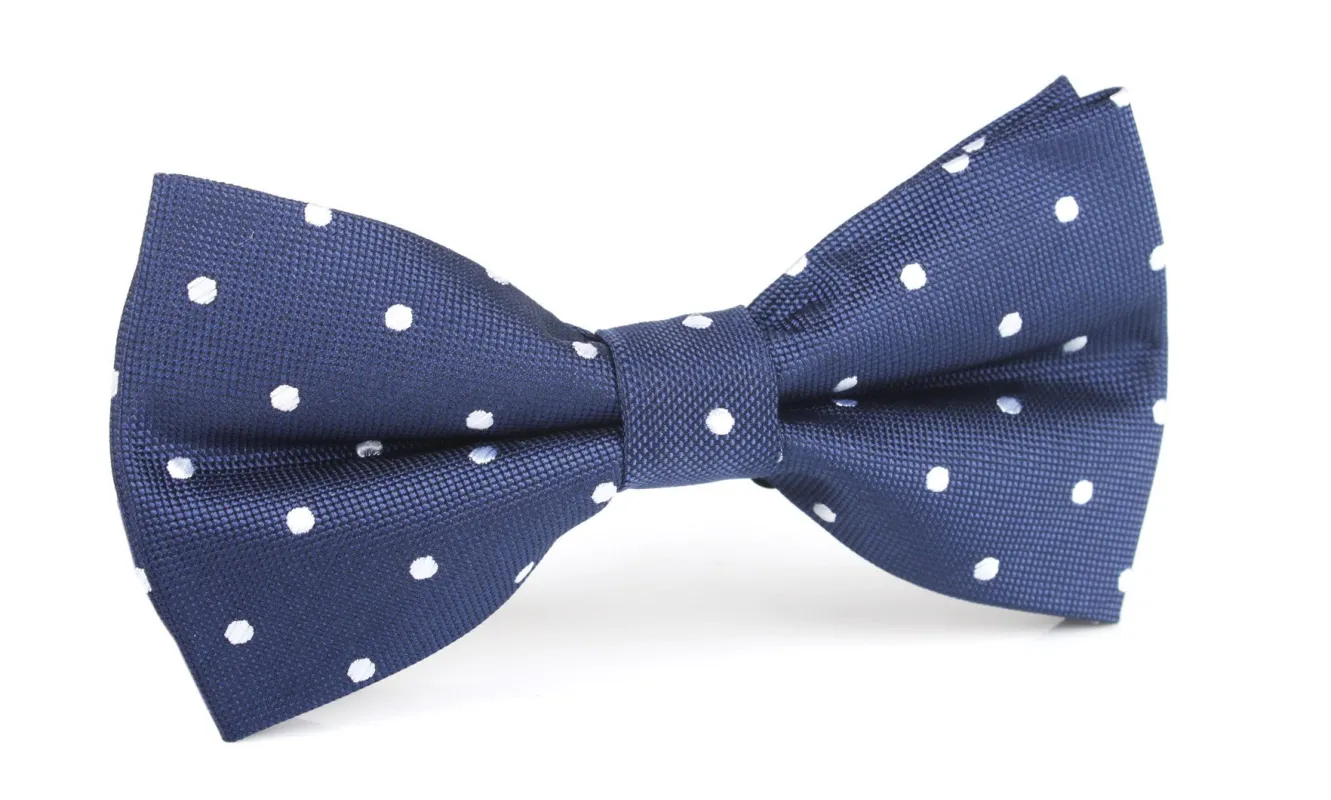 Navy Blue with White Polka Dots - Bow Tie made by OTAA