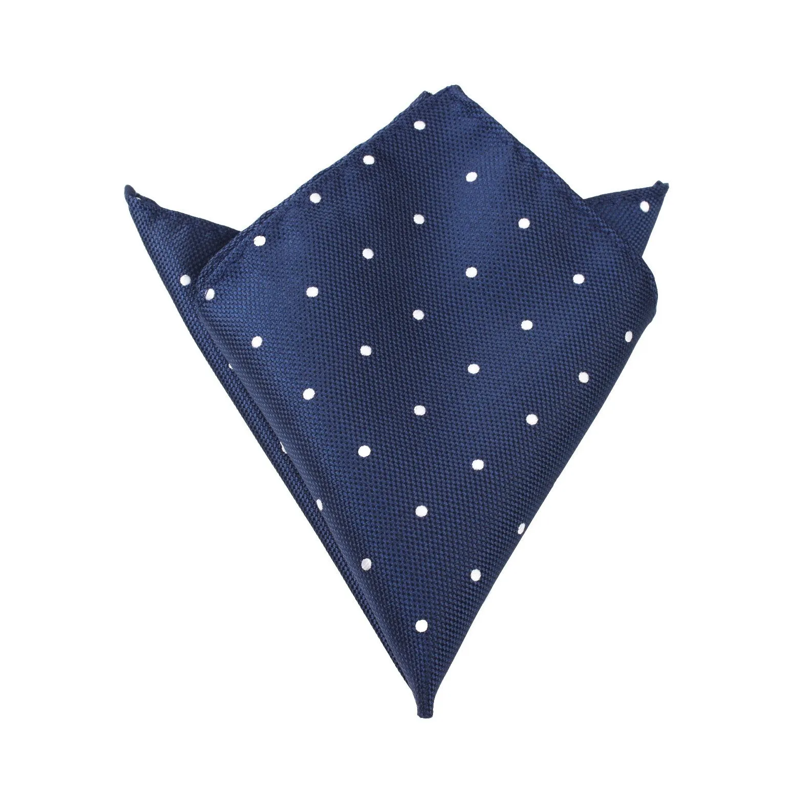 Navy Blue with White Polkadots - Pocket Square sold by OTAA