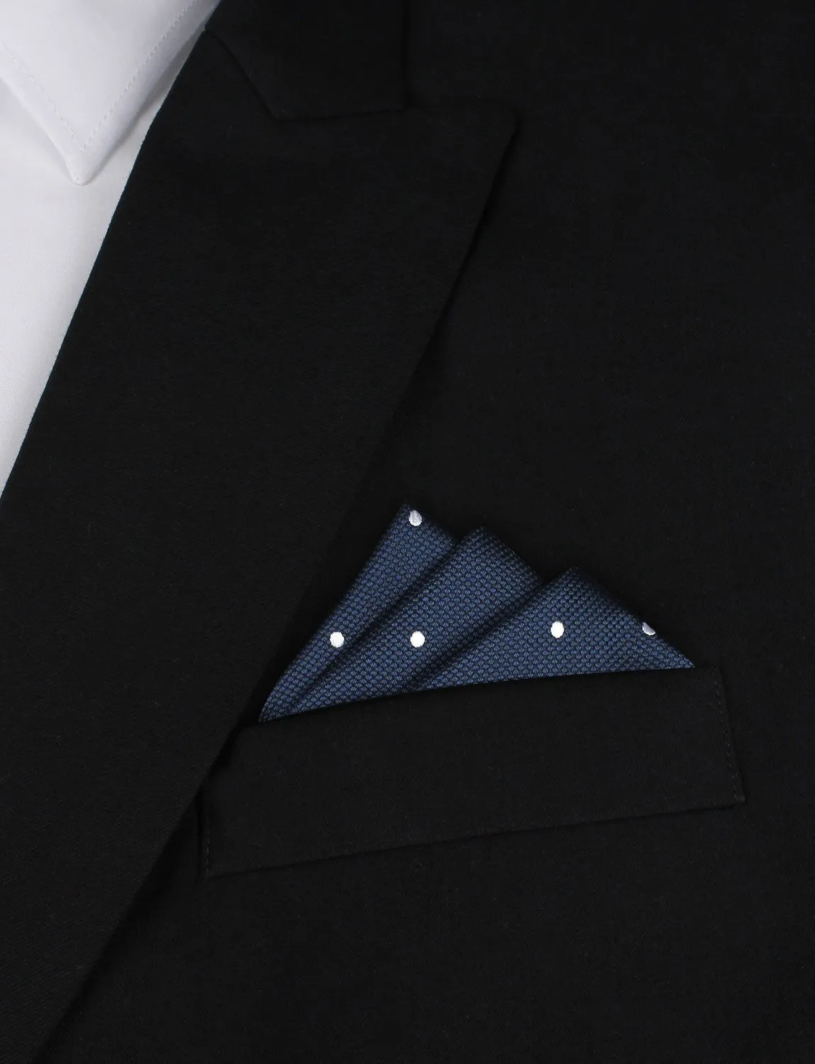 Navy Blue with White Polkadots - Pocket Square sold by OTAA product image thumbnail 3