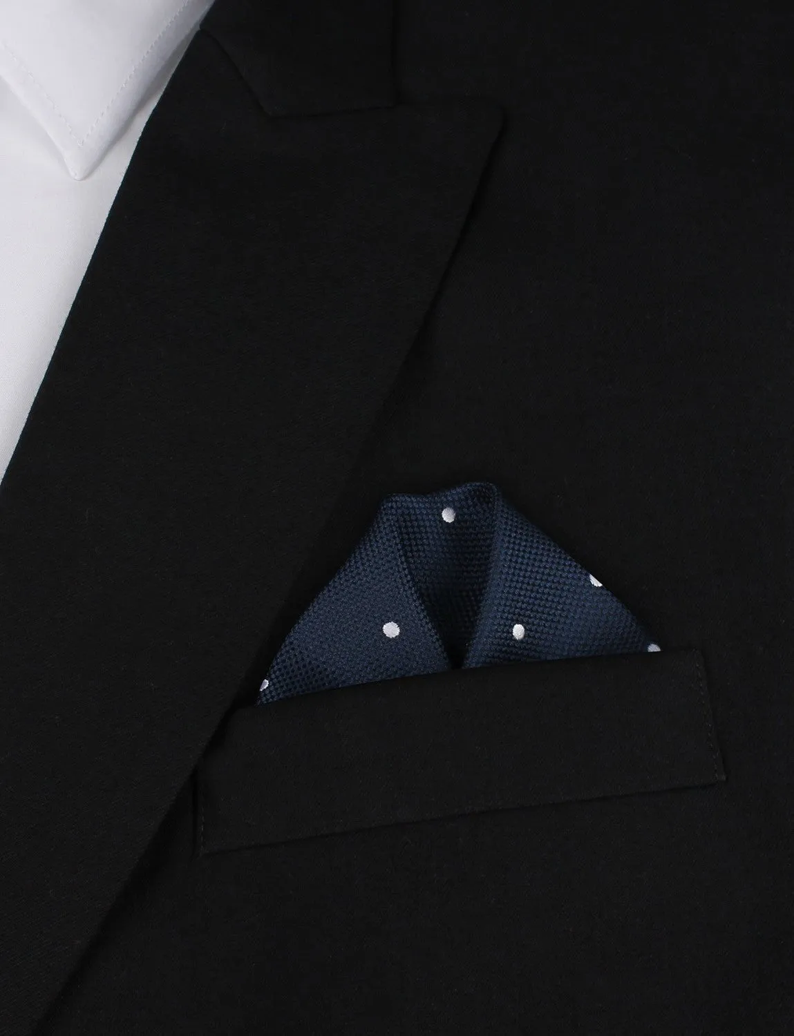 Navy Blue with White Polkadots - Pocket Square sold by OTAA product image thumbnail 4