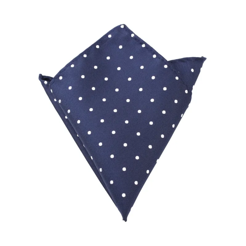Navy Blue with White Polka Dots - Pocket Square made by OTAA