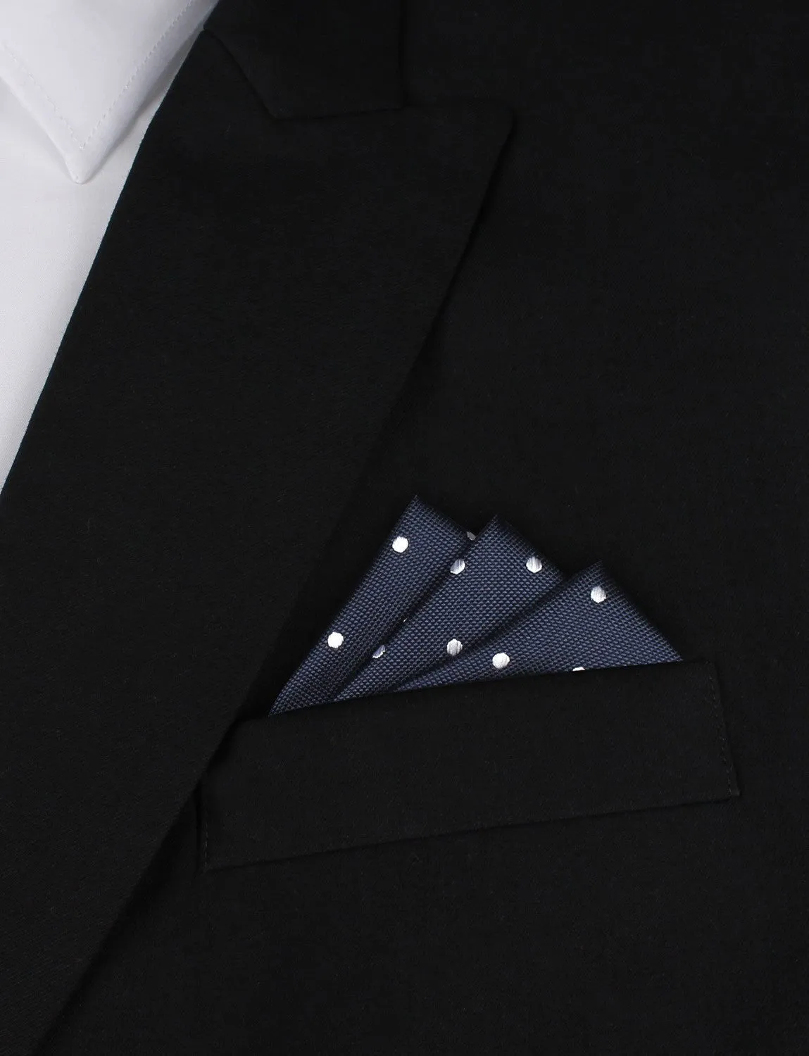 Navy Blue with White Polka Dots - Pocket Square sold by OTAA product image thumbnail 3