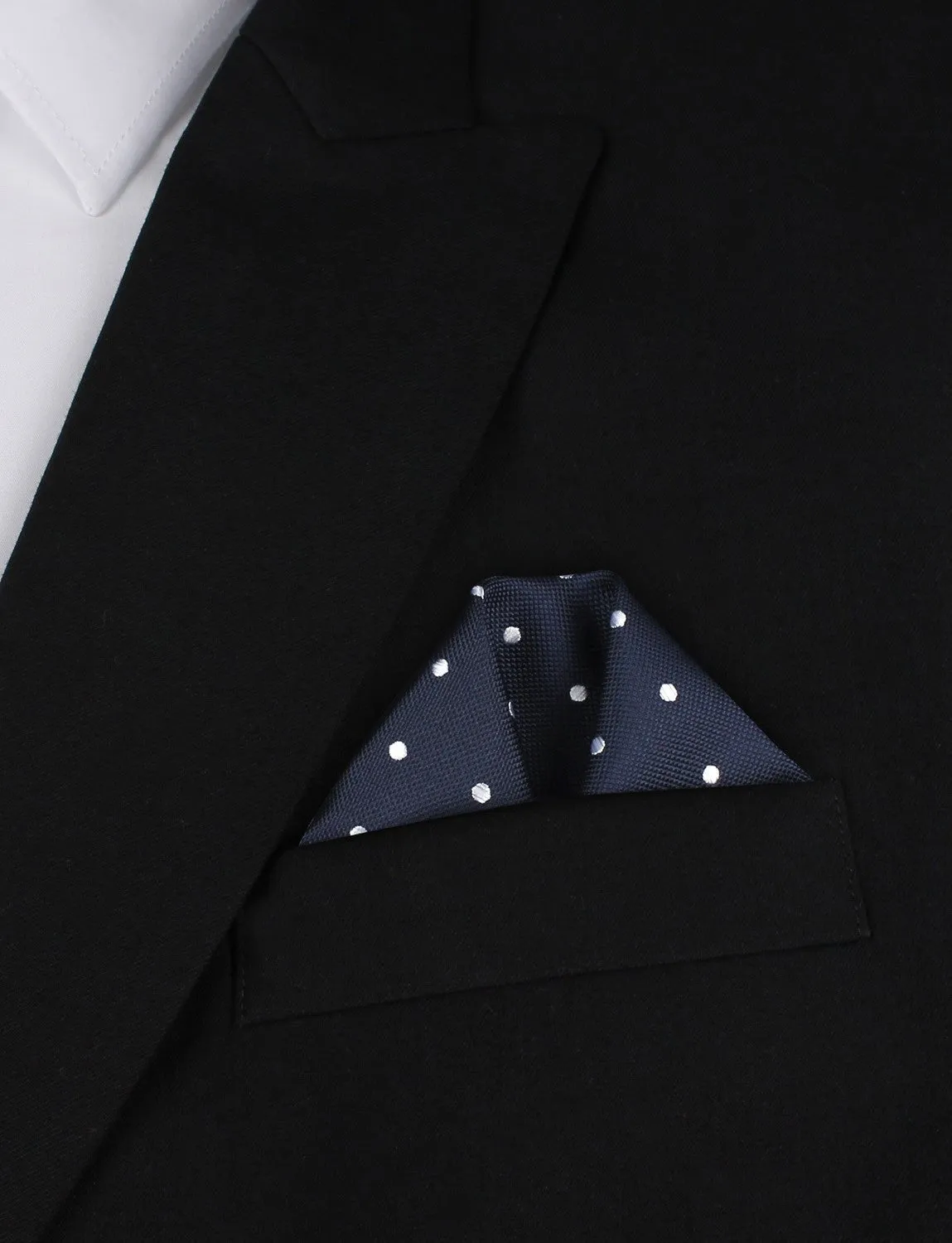 Navy Blue with White Polka Dots - Pocket Square sold by OTAA product image thumbnail 4
