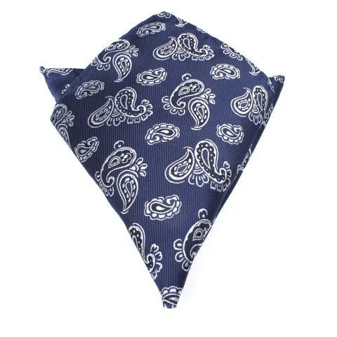 Paisley Navy Blue - Pocket Square sold by OTAA