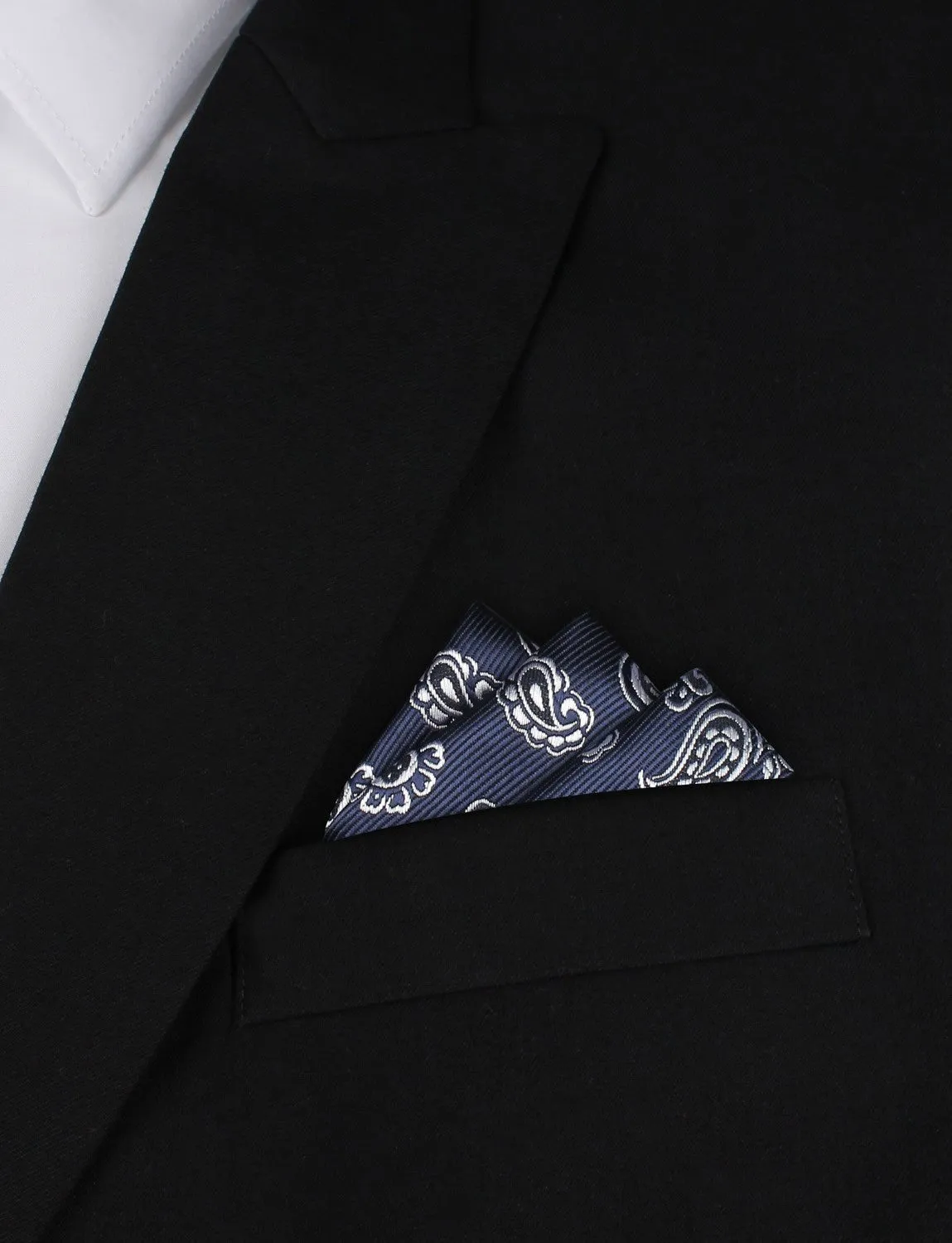 Paisley Navy Blue - Pocket Square sold by OTAA product image thumbnail 3