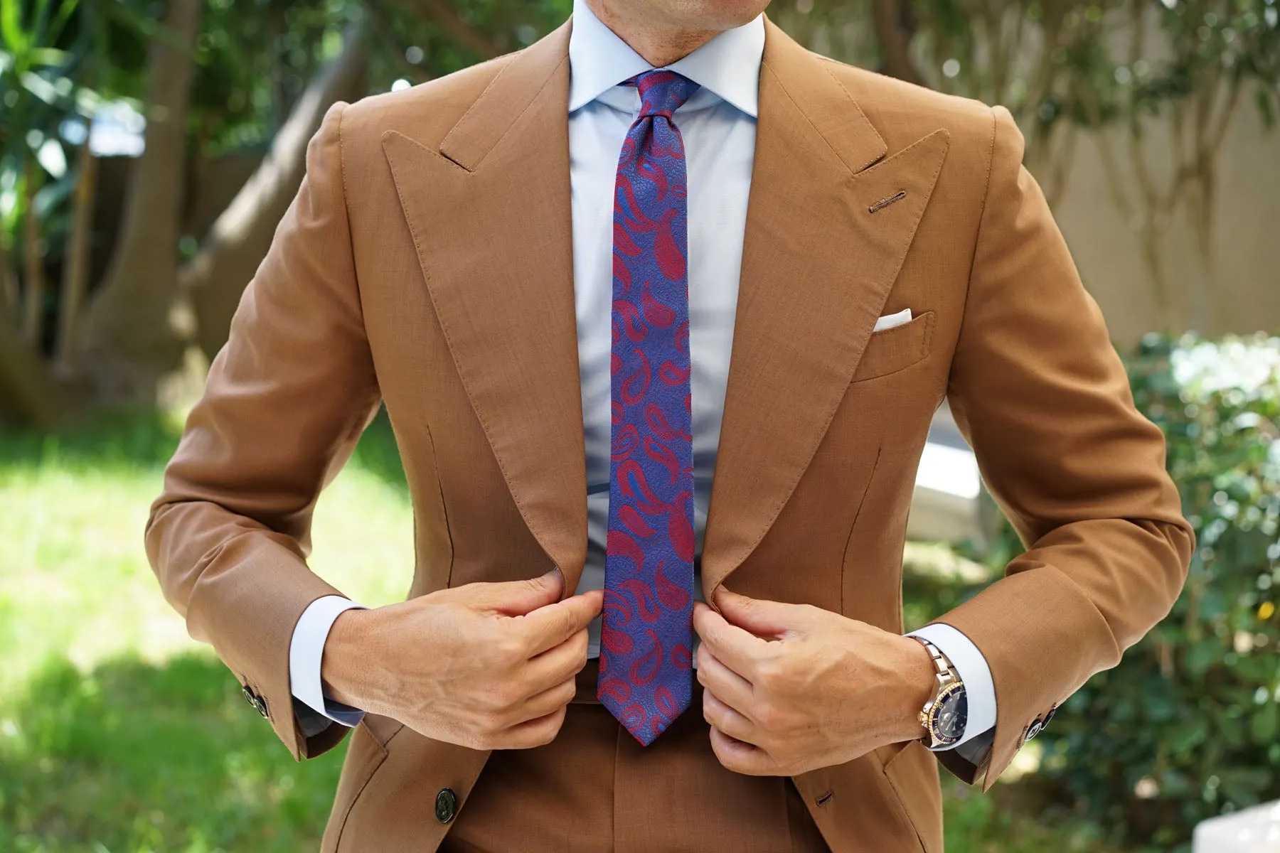 Paisley Purple and Red - Skinny Tie sold by OTAA product image thumbnail 5