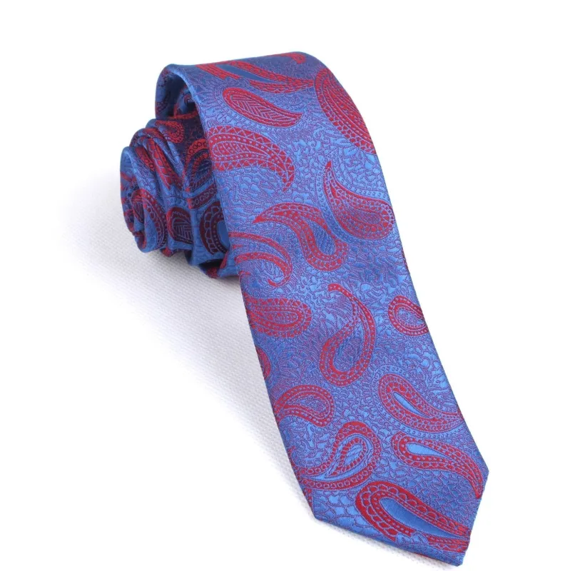Paisley Purple and Red - Skinny Tie made by OTAA