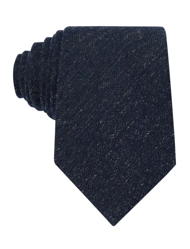 Deep Navy Linen Necktie made by OTAA