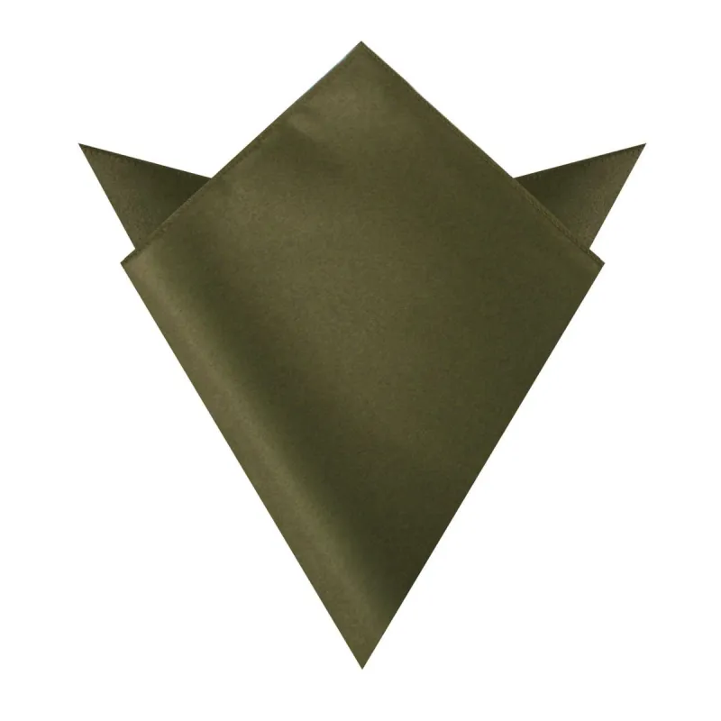 Olive Green Satin Pocket Square made by OTAA