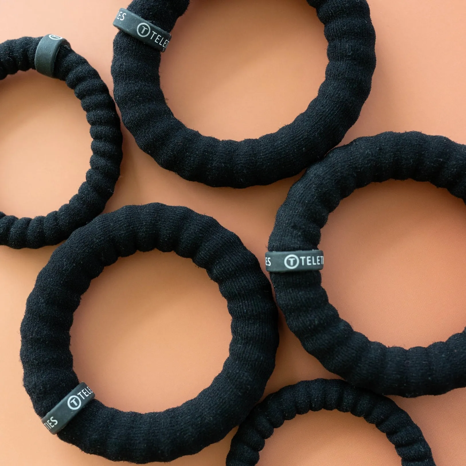 Jet Black Large Nylon Hair Ties sold by TELETIES product image thumbnail 4