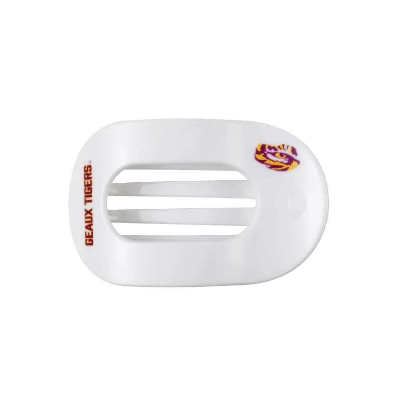 Geaux Tigers! Medium Flat Round Hair Clip made by TELETIES