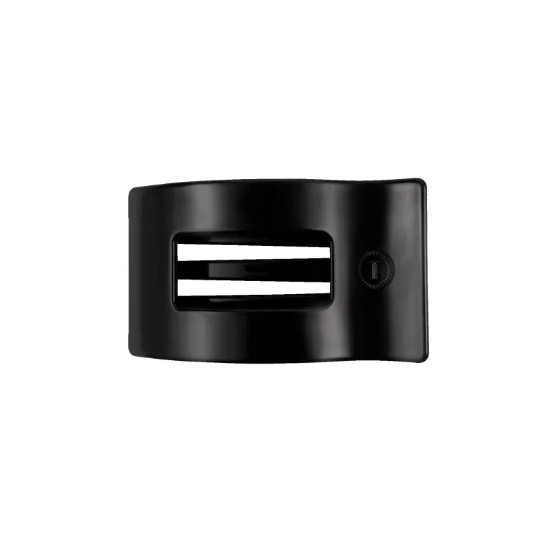 Jet Black Small Flat Rectangle Hair Clip sold by TELETIES