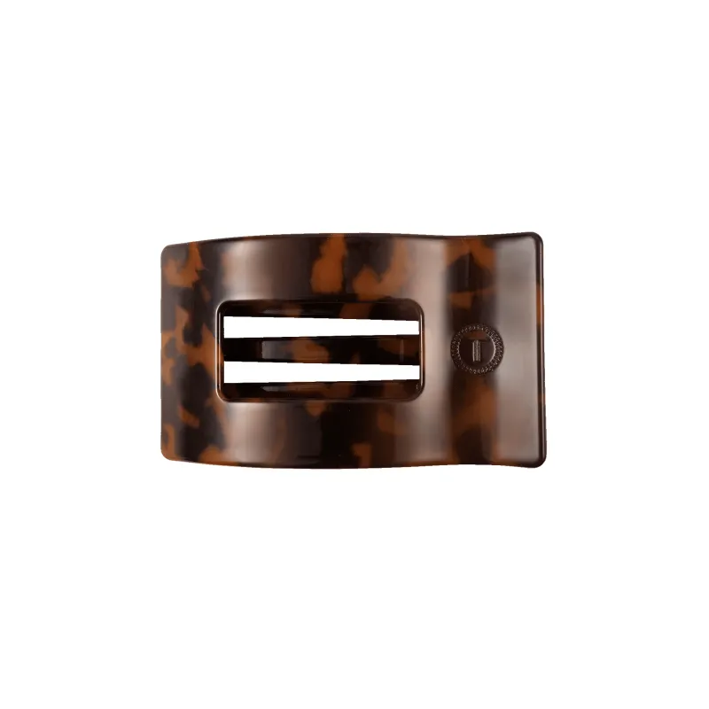 Tortoise Small Flat Rectangle Hair Clip sold by TELETIES