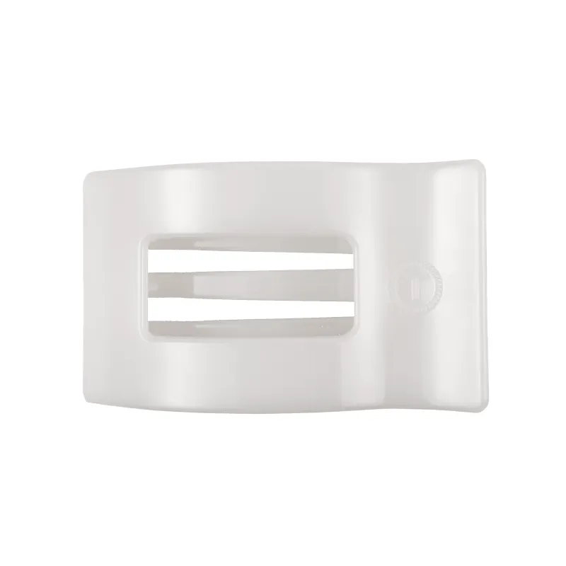 Coconut White Medium Flat Rectangle Hair Clip made by TELETIES