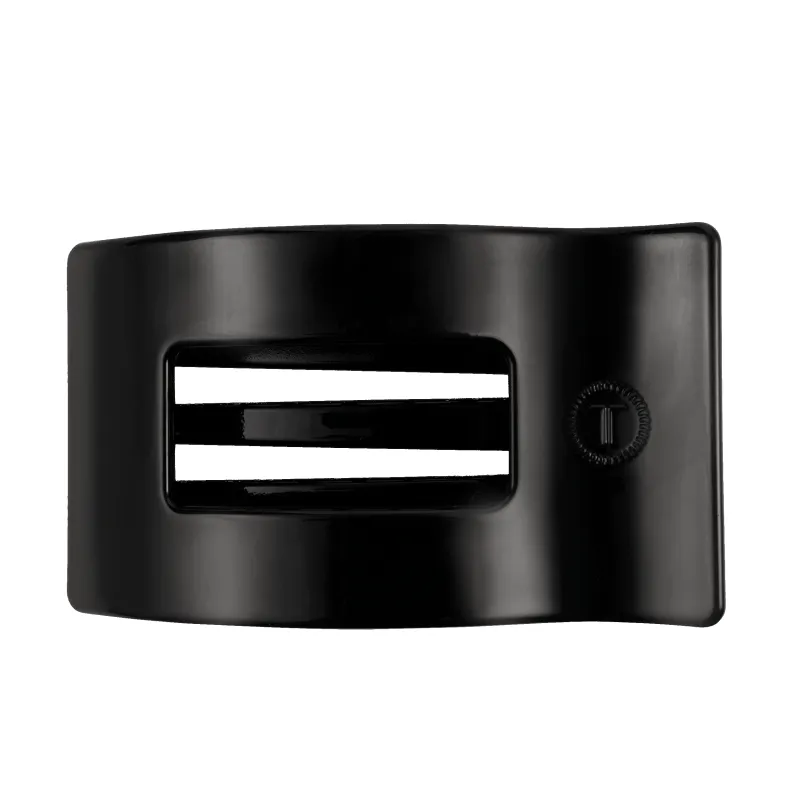 Jet Black Large Flat Rectangle Hair Clip sold by TELETIES