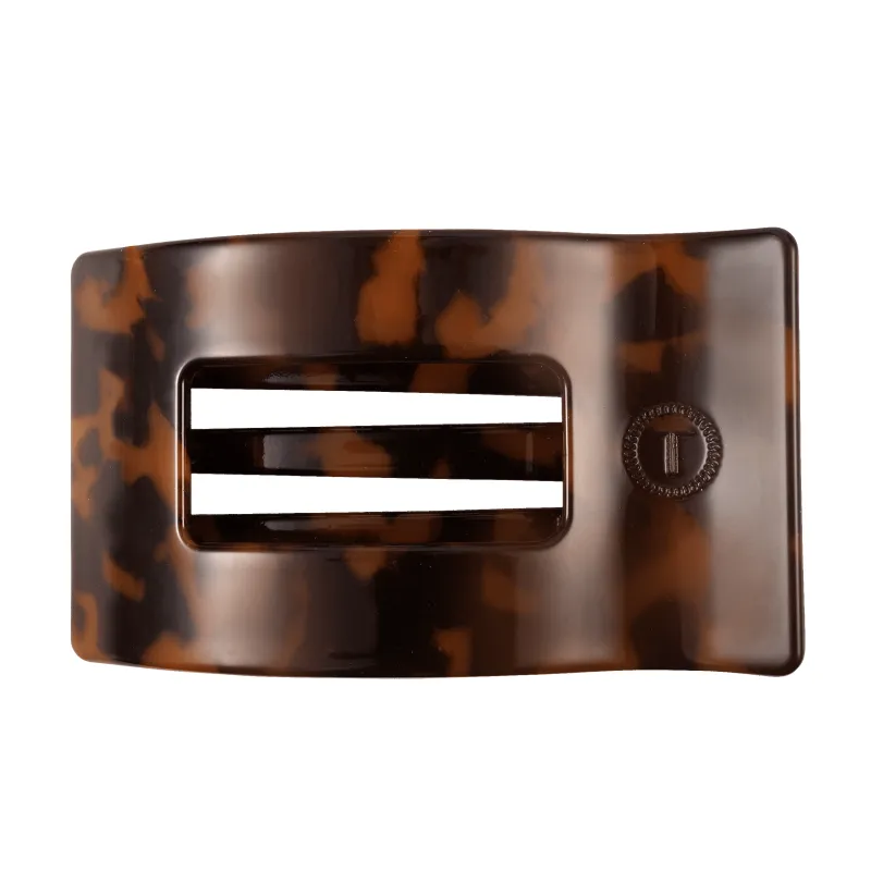 Tortoise Large Flat Rectangle Hair Clip sold by TELETIES