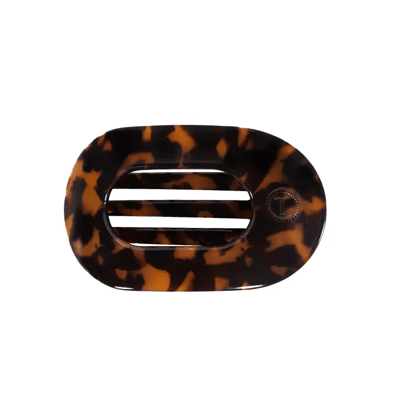 Tortoise Medium Flat Round Hair Clip sold by TELETIES