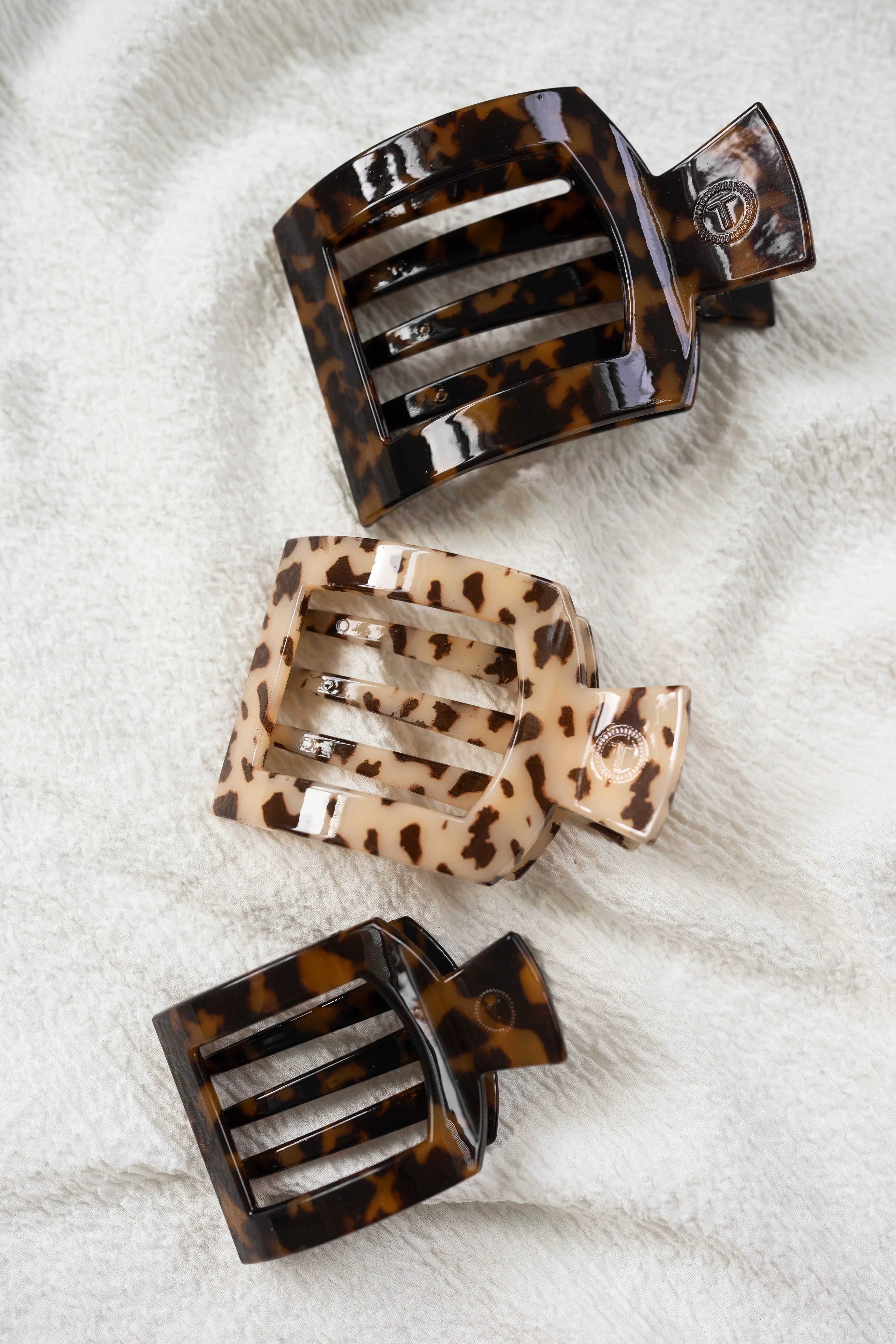 Tortoise Small Flat Square Hair Clip sold by TELETIES product image thumbnail 4