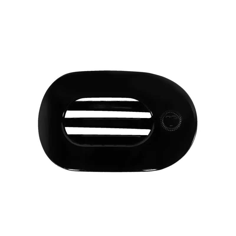 Jet Black Small Flat Round Hair Clip sold by TELETIES