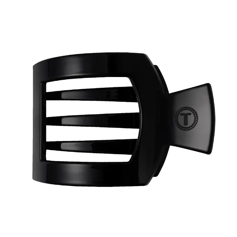 Jet Black Large Flat Square Hair Clip sold by TELETIES