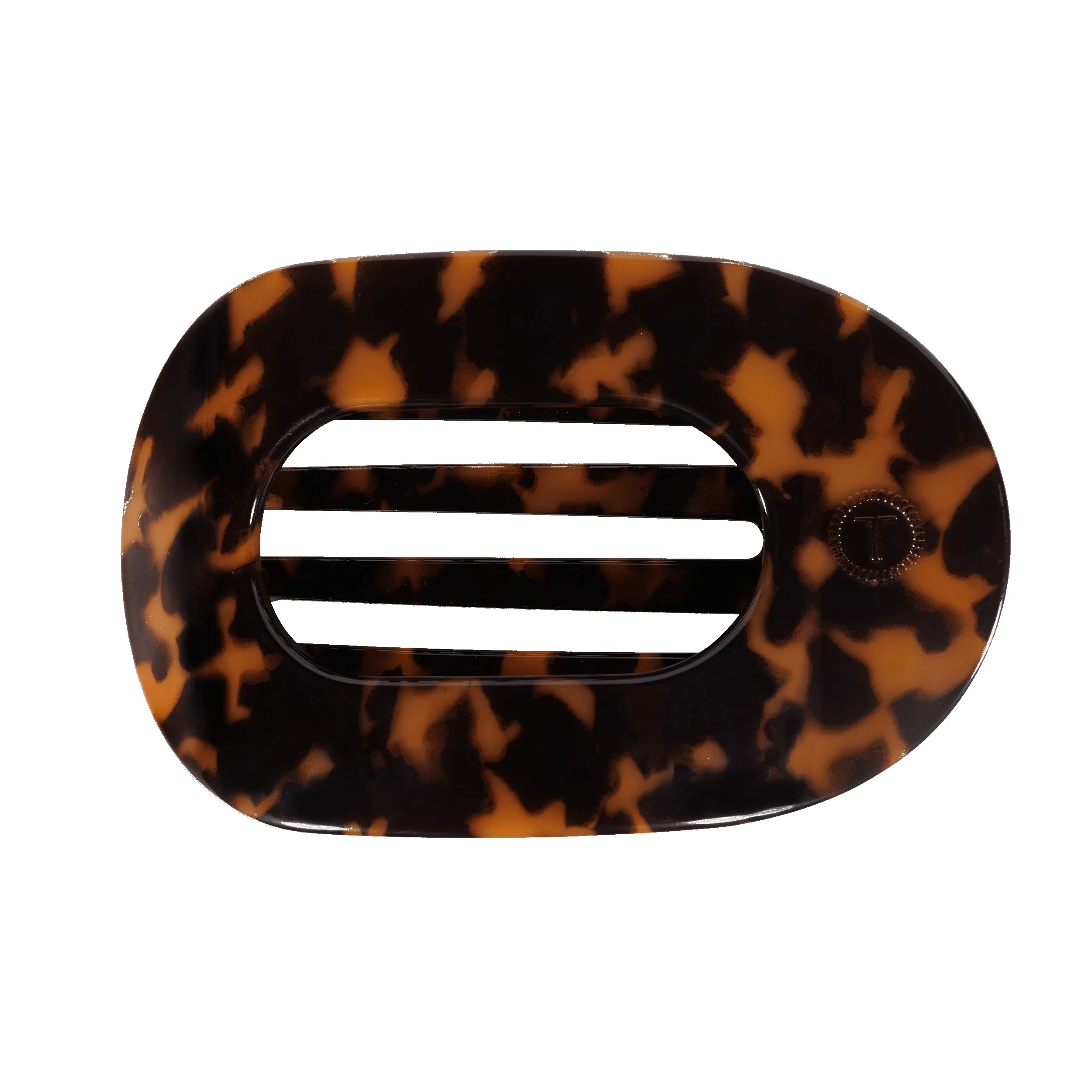 Tortoise Large Flat Round Hair Clip sold by TELETIES