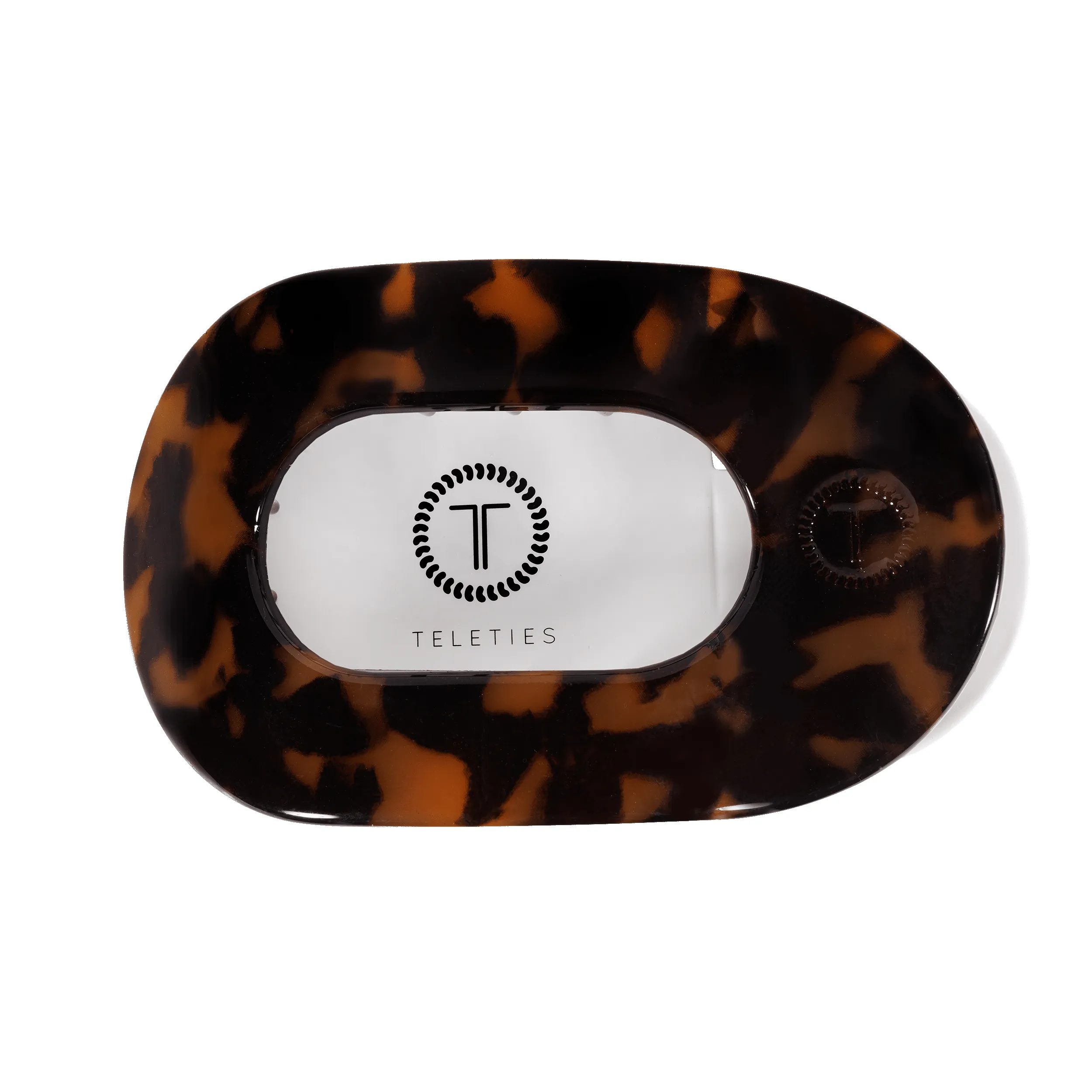 Tortoise Large Flat Round Hair Clip sold by TELETIES product image thumbnail 2