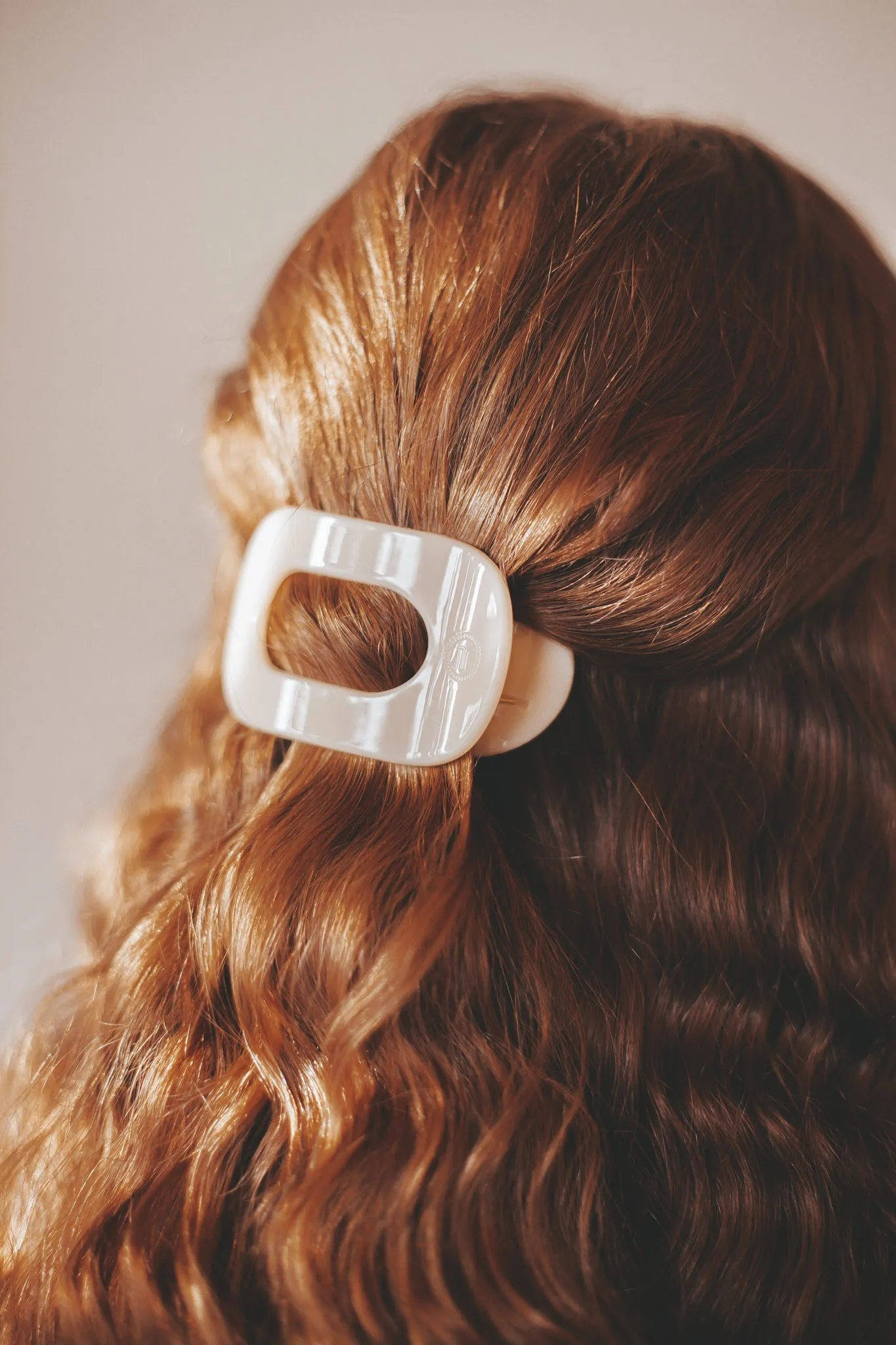 Almond Beige Small Flat Round Hair Clip sold by TELETIES product image thumbnail 4