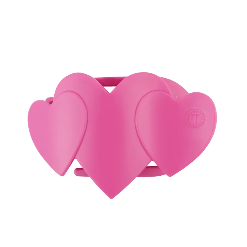 Pink Heart to Heart Medium Flat Hair Clip sold by TELETIES