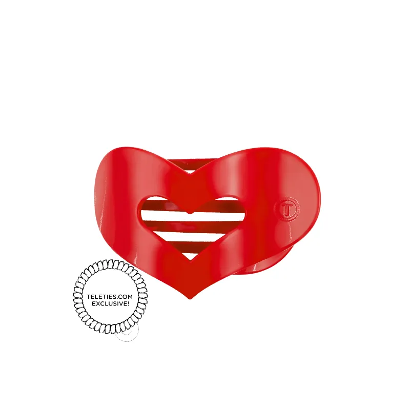 Red Heart Tiny Flat Hair Clip sold by TELETIES