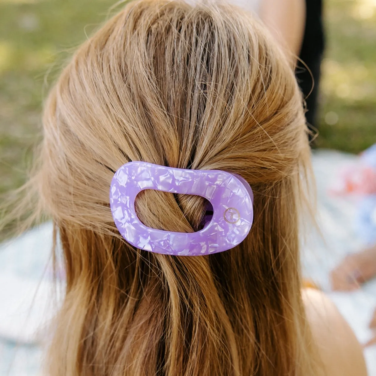 Lavender Mist Small Flat Round Hair Clip sold by TELETIES product image thumbnail 4