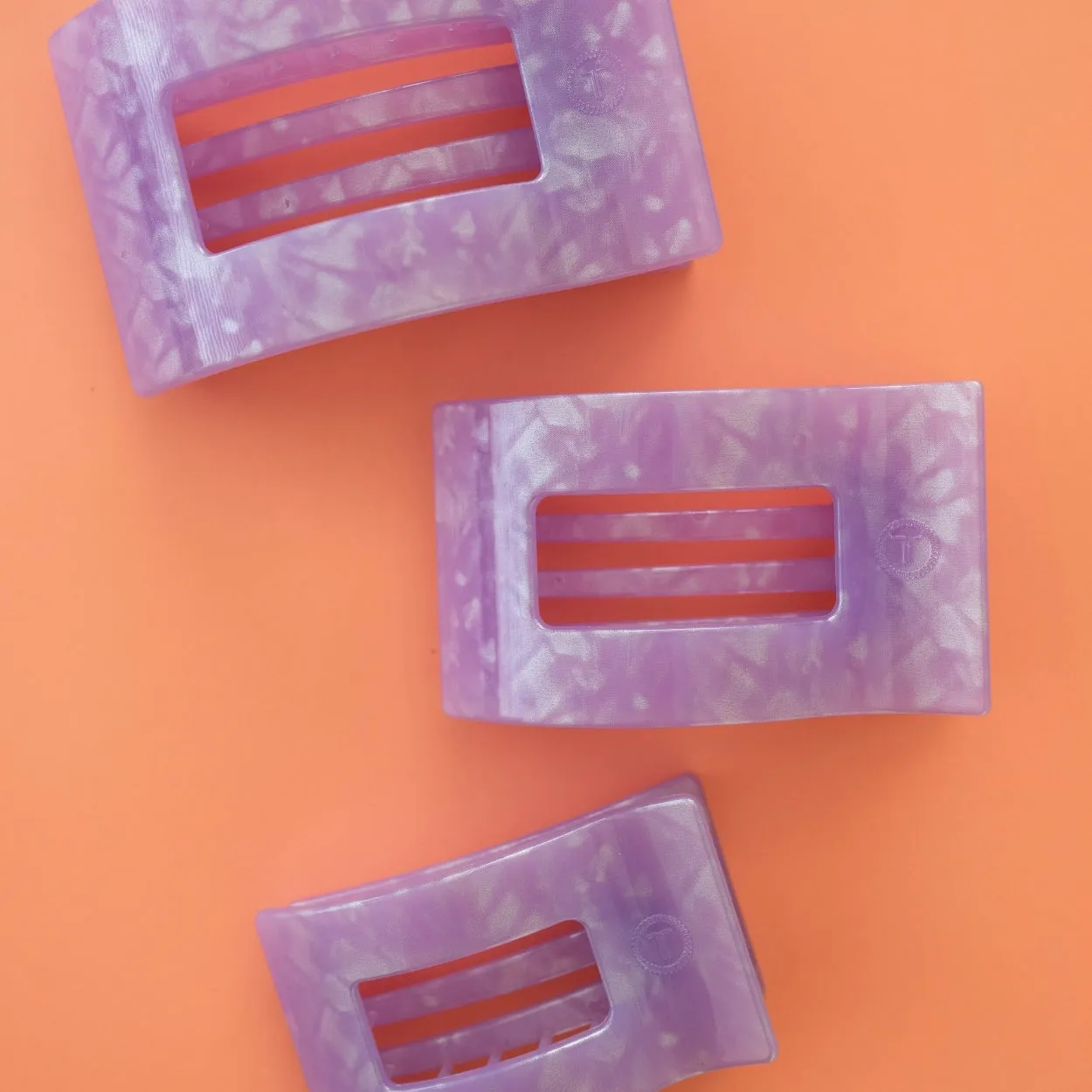 Lavender Mist Small Flat Rectangle Hair Clip sold by TELETIES product image thumbnail 4