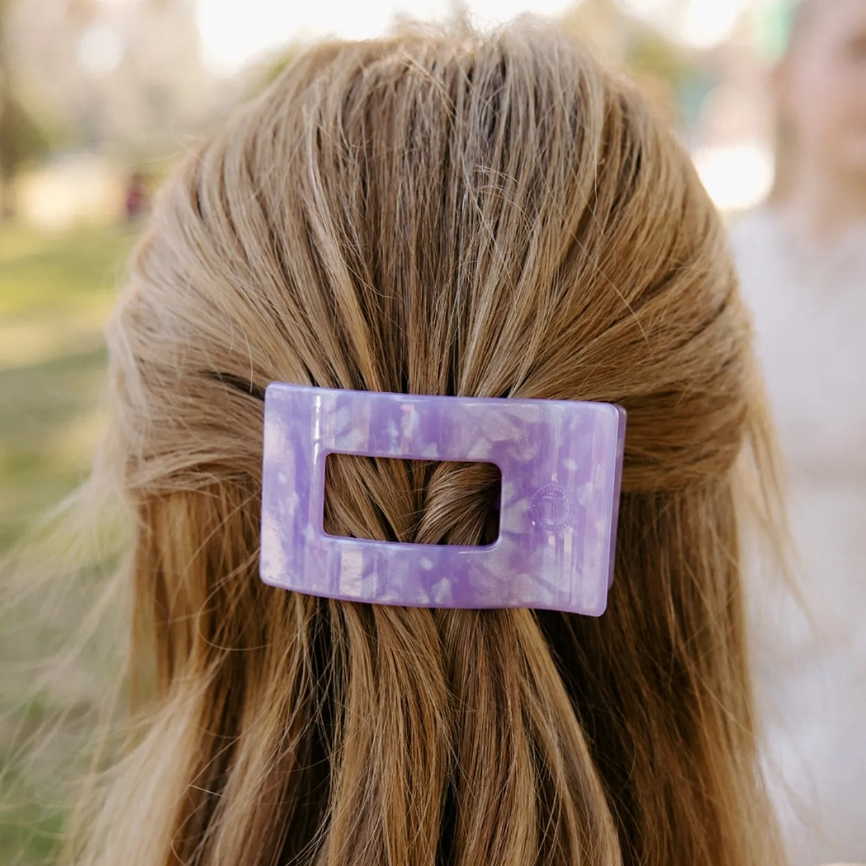 Lavender Mist Small Flat Rectangle Hair Clip sold by TELETIES product image thumbnail 3