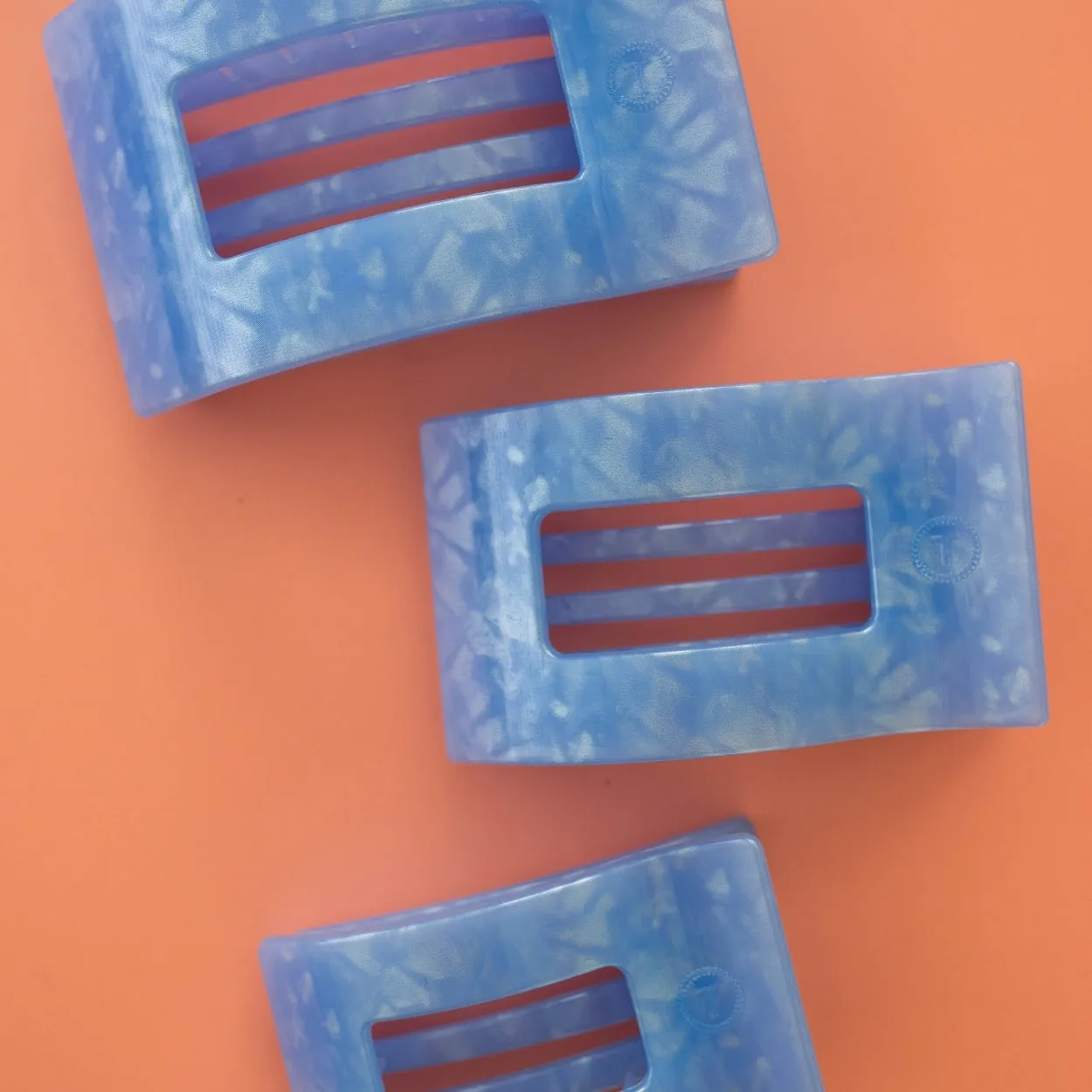 Blue Lagoon Small Flat Rectangle Hair Clip sold by TELETIES product image thumbnail 5