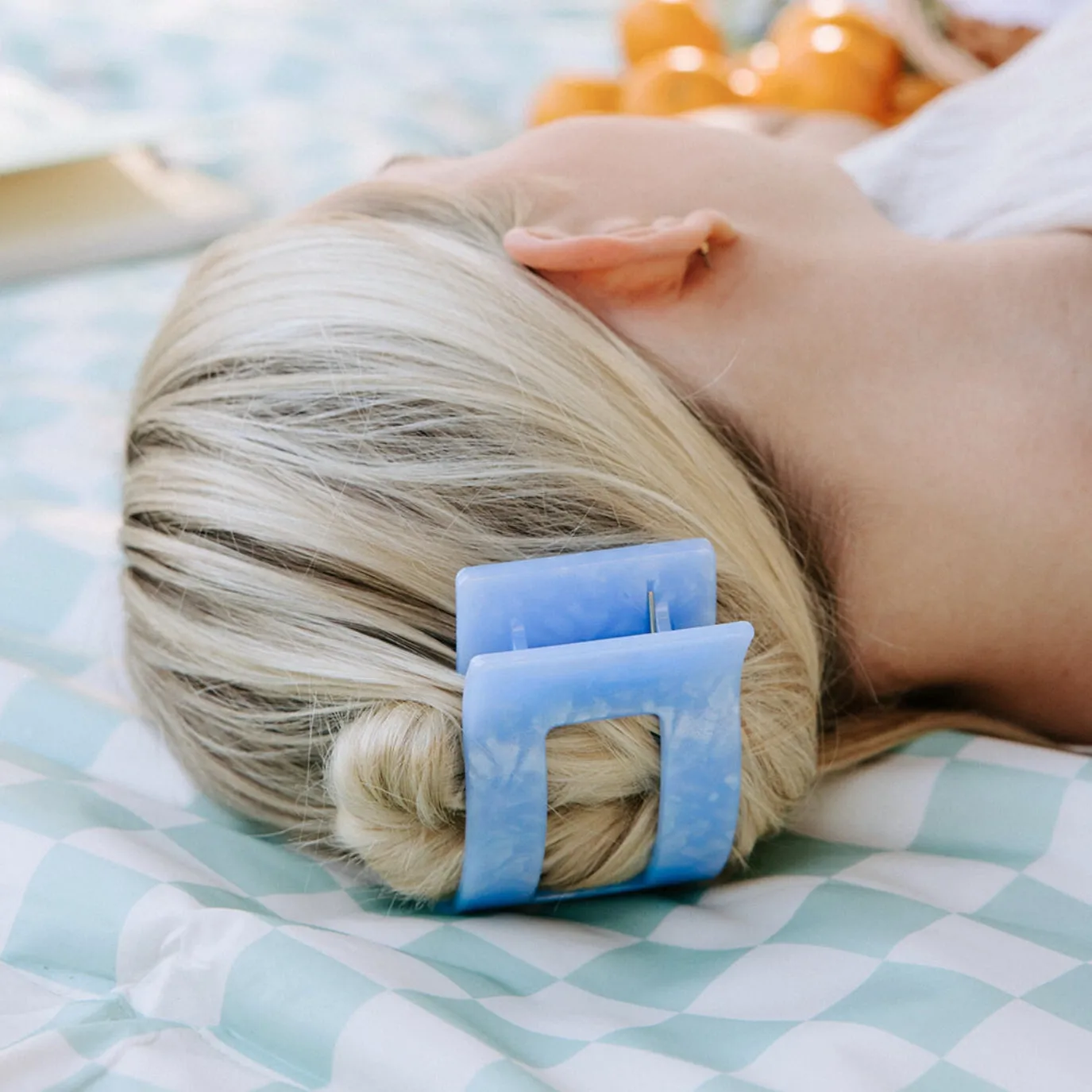 Blue Lagoon Large Flat Rectangle Hair Clip sold by TELETIES product image thumbnail 4