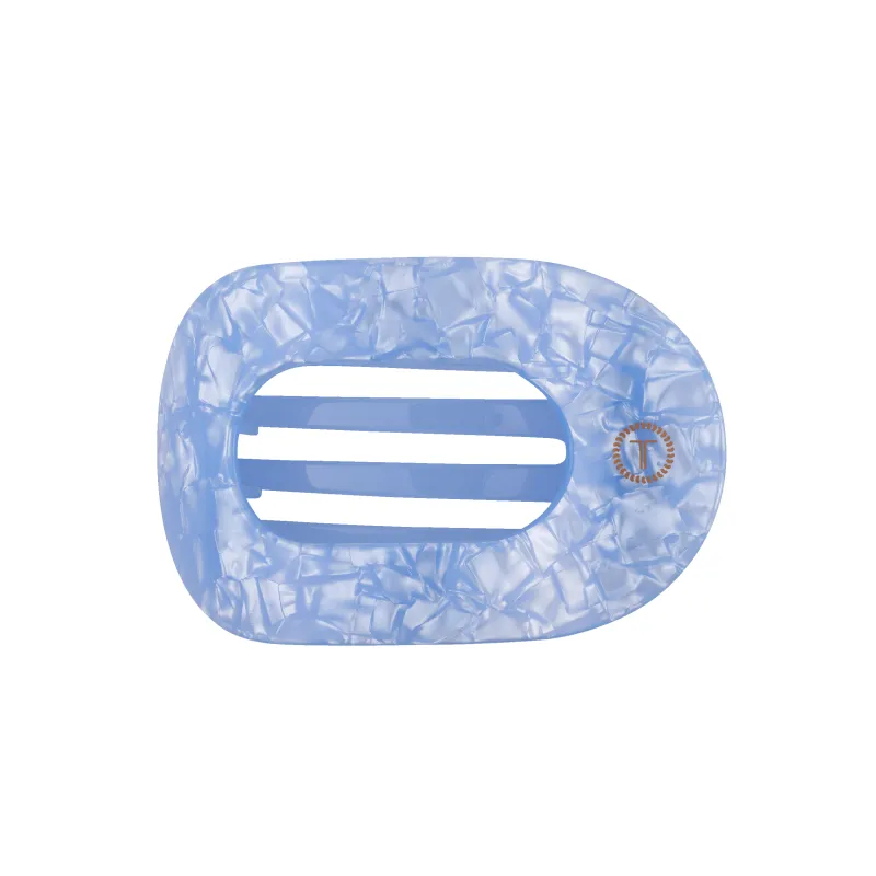 Blue Lagoon Medium Flat Round Hair Clip sold by TELETIES