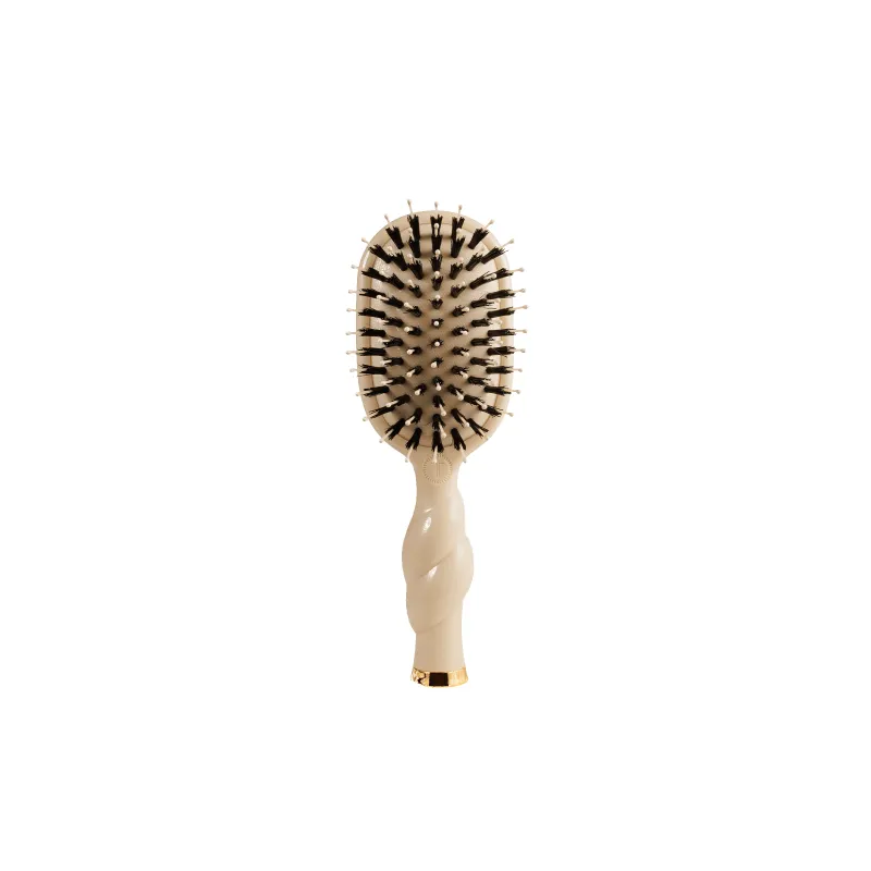 Mini Boar Bristle Hair Brush - Tan made by TELETIES