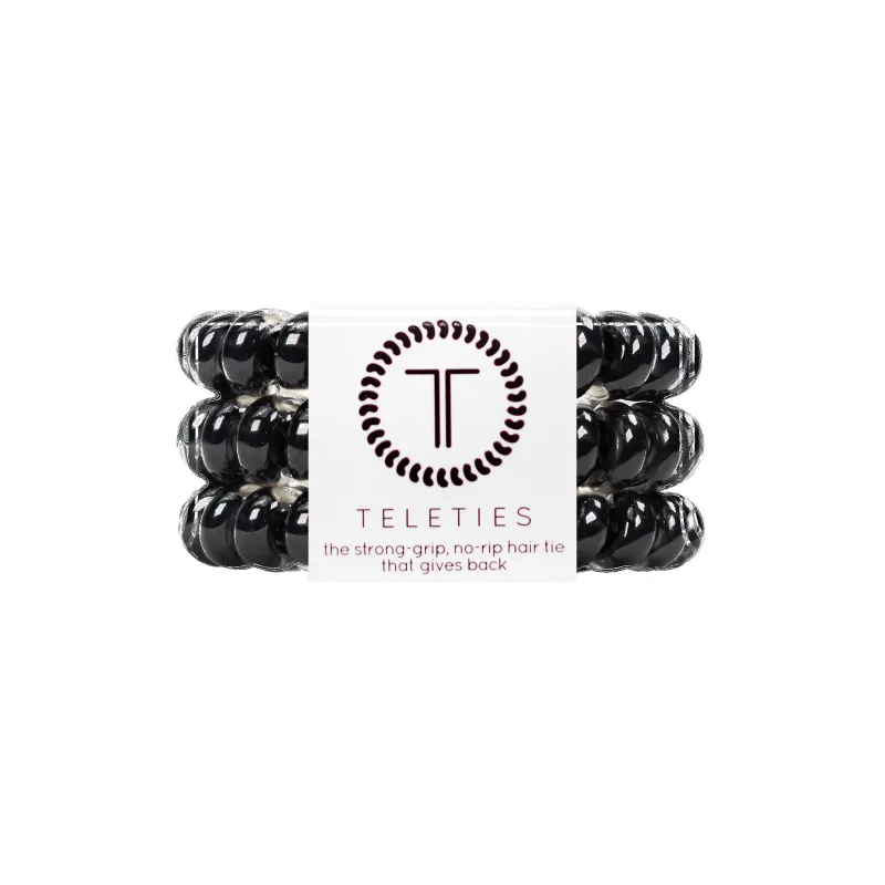 Jet Black Large Hair Ties made by TELETIES