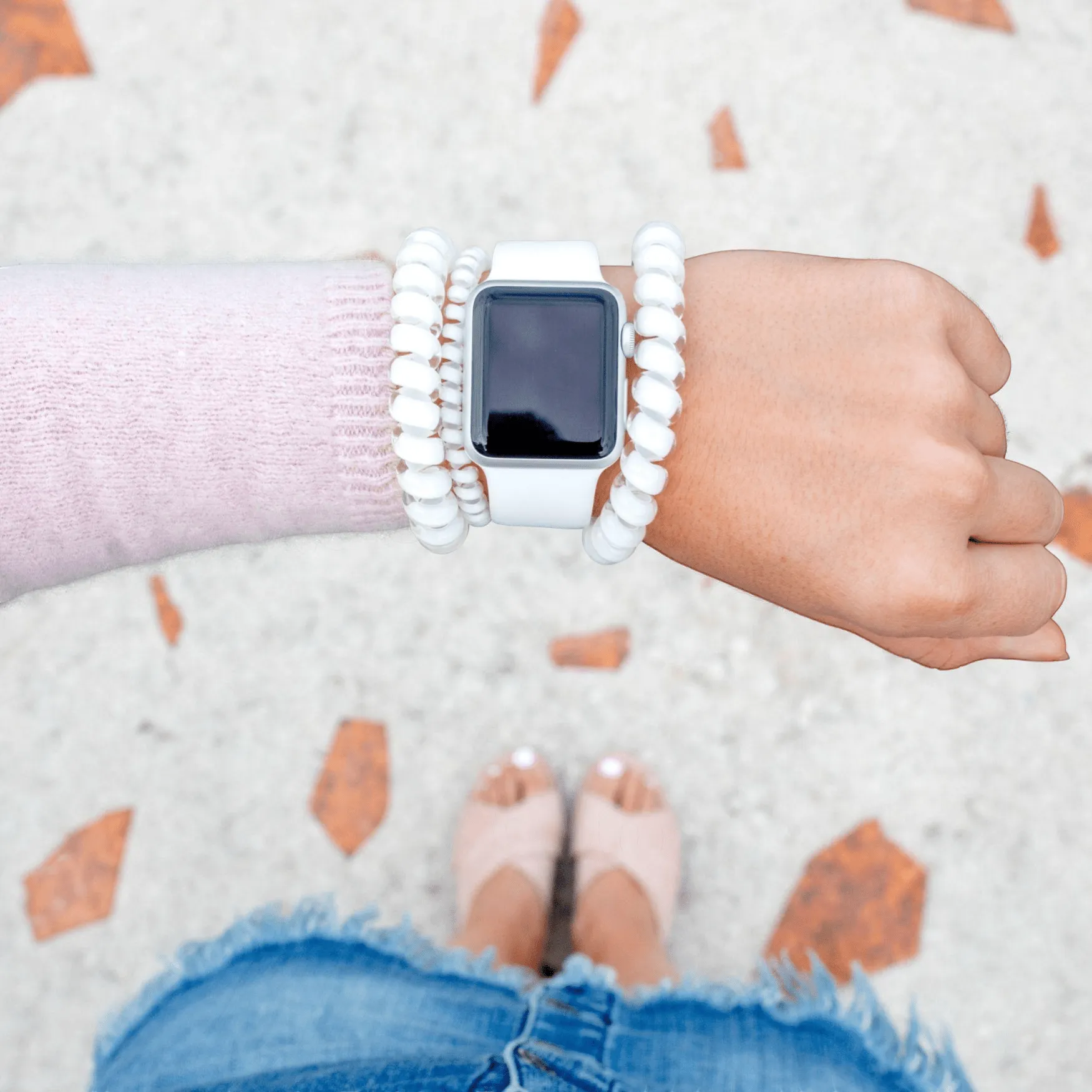 Coconut White Small Hair Ties sold by TELETIES product image thumbnail 4