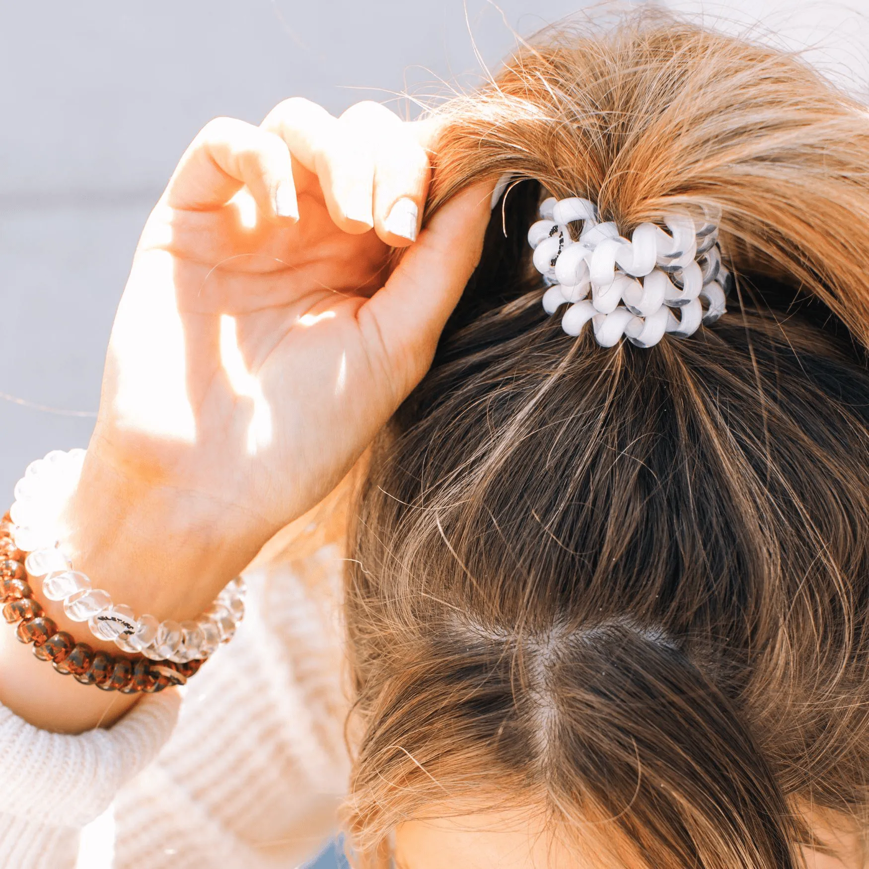Coconut White Large Hair Ties sold by TELETIES product image thumbnail 4